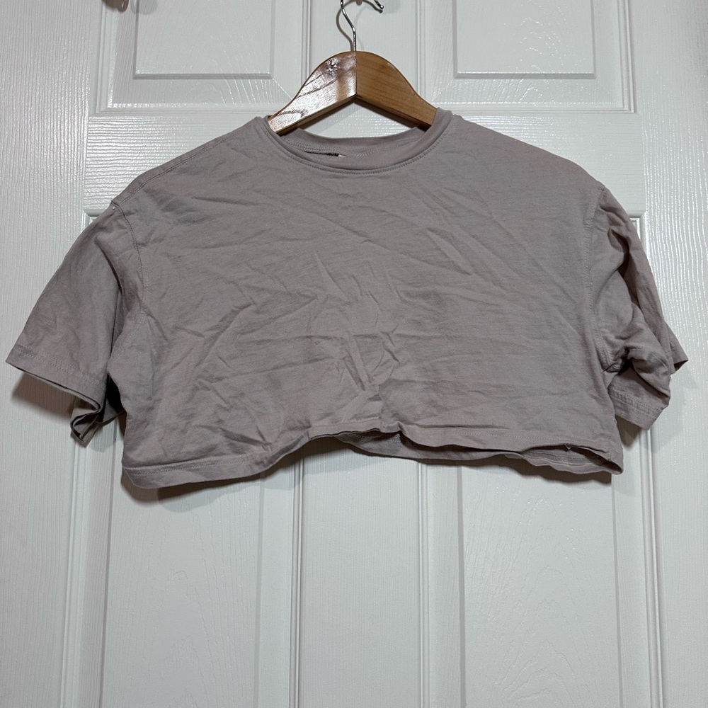 Casual Beige Crop Top
